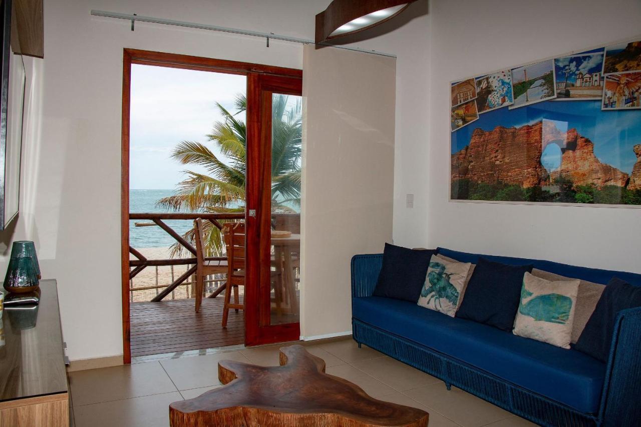 Apartamento Peixe Boi - pé na areia com vista frontal e total para o mar Barra Grande  Extérieur photo