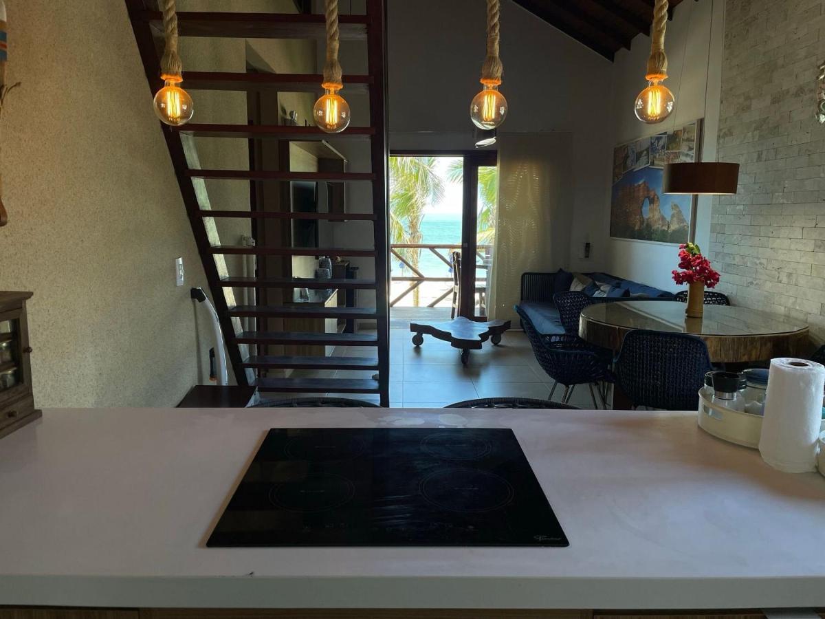 Apartamento Peixe Boi - pé na areia com vista frontal e total para o mar Barra Grande  Extérieur photo